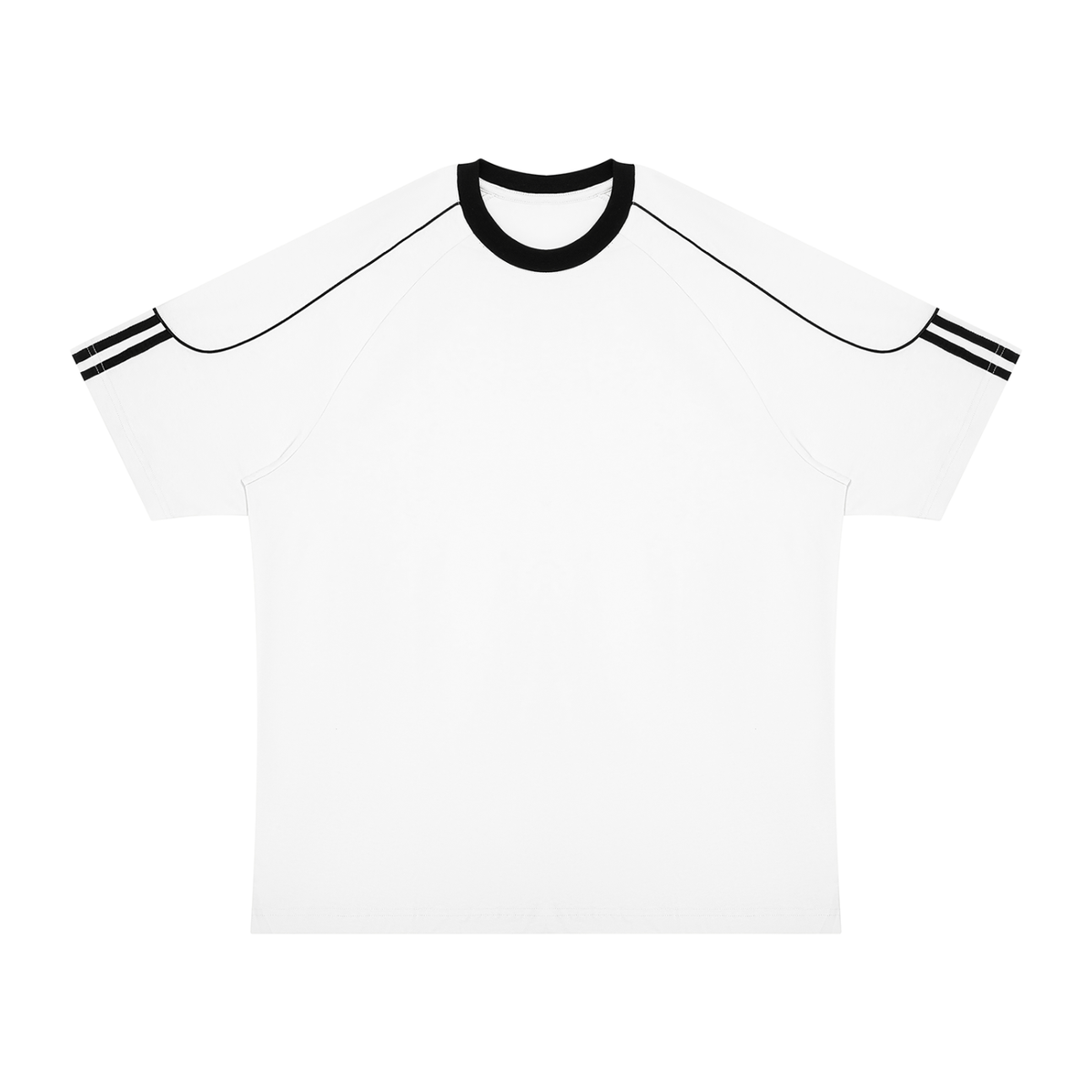 Unisex Contrast Panel Raglan T-Shirt in white with black