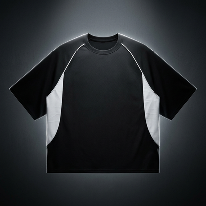 Unisex Contrast Piping Panel Raglan T-Shirt