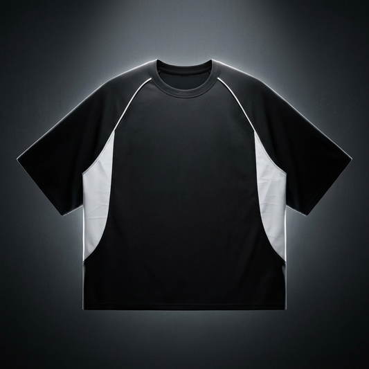 Unisex Contrast Piping Panel Raglan T-Shirt
