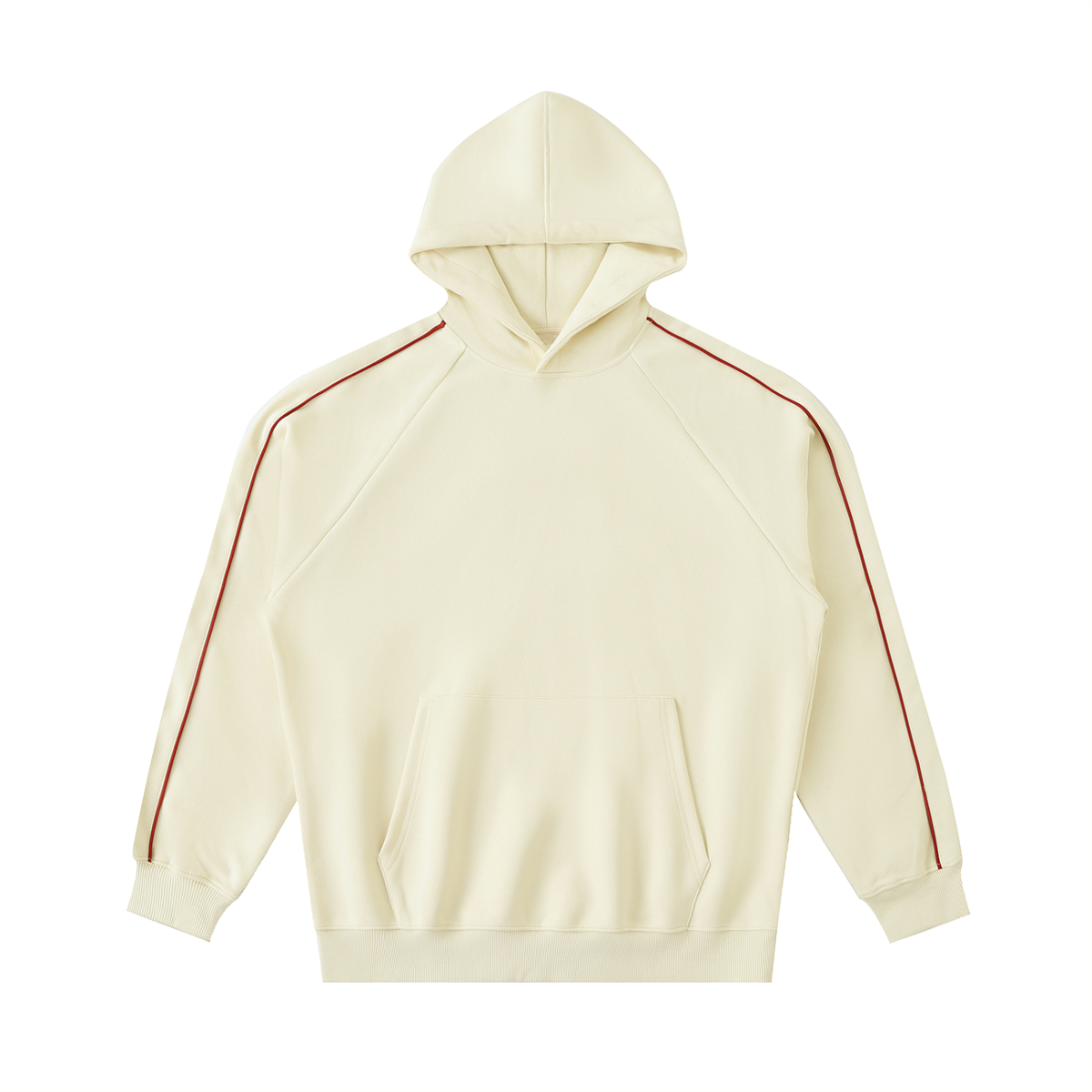 Unisex Contrast Piping Raglan Hoodie in apricot
