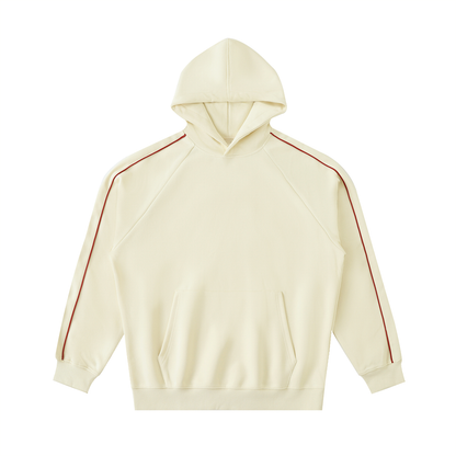 Unisex Contrast Piping Raglan Hoodie in apricot