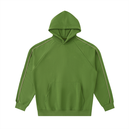 Unisex Contrast Piping Raglan Hoodie in avocado green
