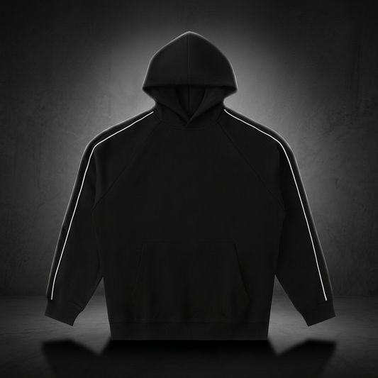 Unisex Contrast Piping Raglan Hoodie