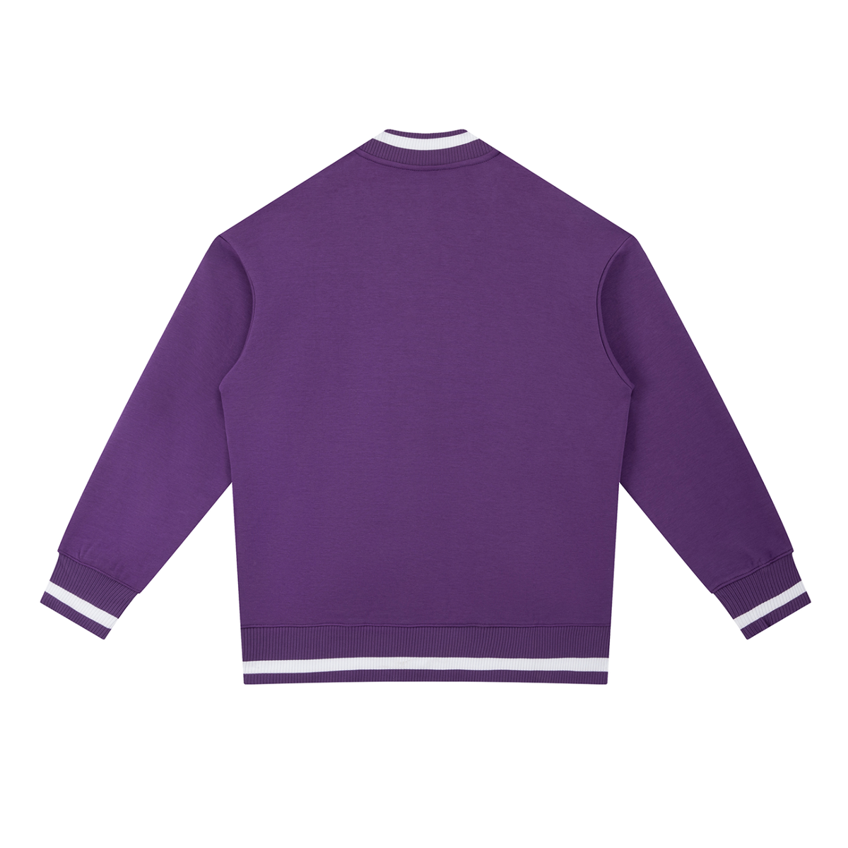 Unisex Contrast Piping Zip Bomber Jacket in purple, alternate angle