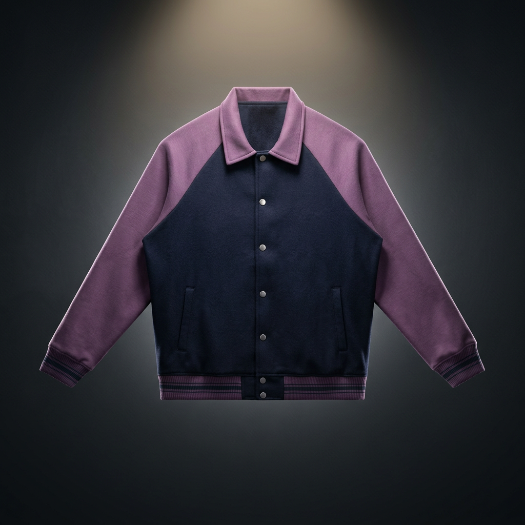 Unisex Contrast Raglan Sleeve Baseball Jacket