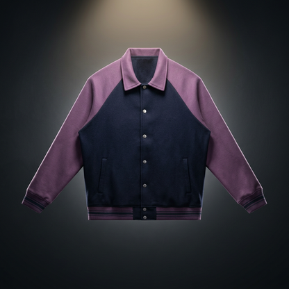 Unisex Contrast Raglan Sleeve Baseball Jacket