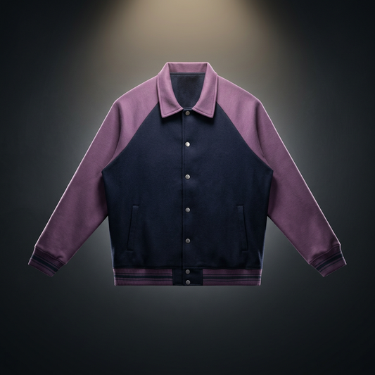 Unisex Contrast Raglan Sleeve Baseball Jacket