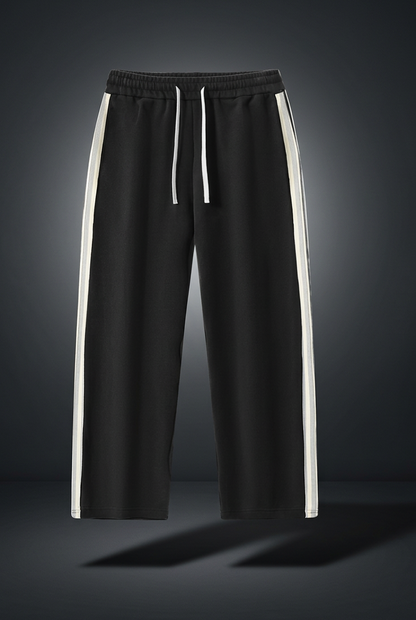Unisex Contrast Side-Stripe Straight-Leg Pants