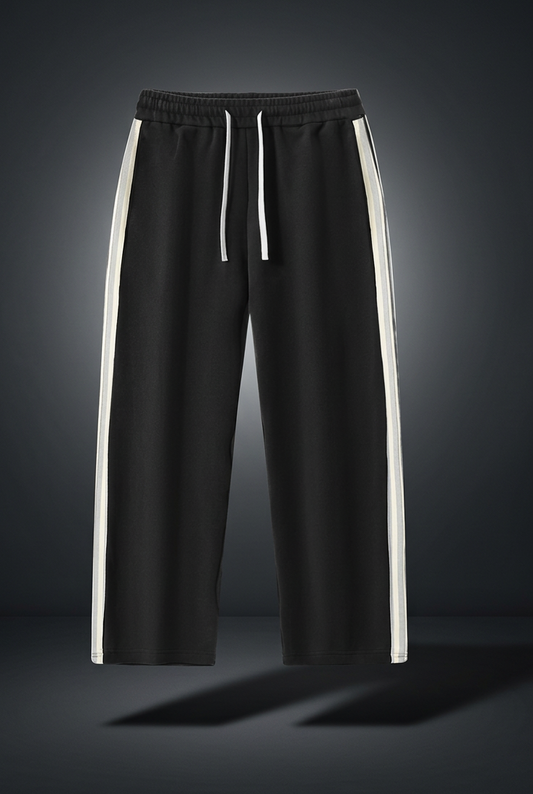Unisex Contrast Side-Stripe Straight-Leg Pants