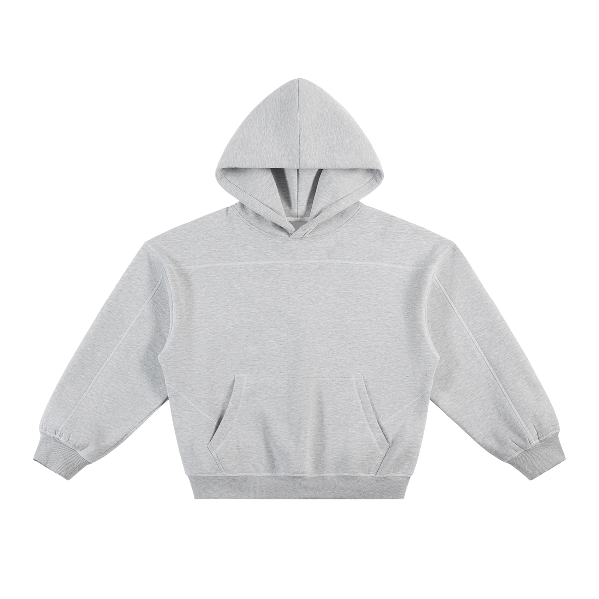 Unisex Contrast-Stitched Boxy Fleece Hoodie in flower gray