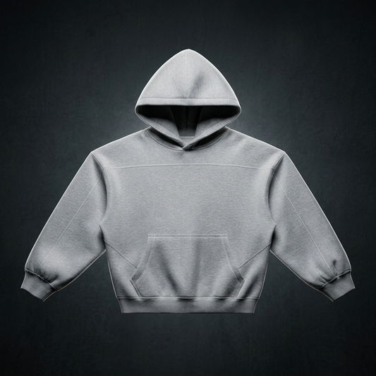 Unisex Contrast-Stitched Boxy Fleece Hoodie