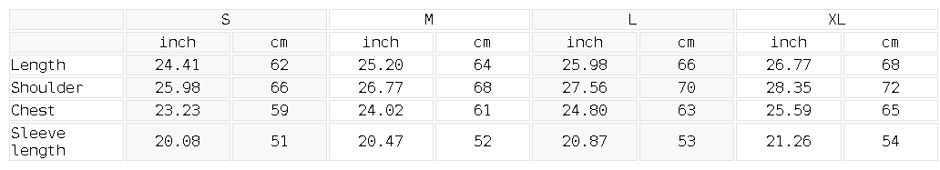 Size chart for the Unisex Contrast-Stitched Boxy Fleece Hoodie