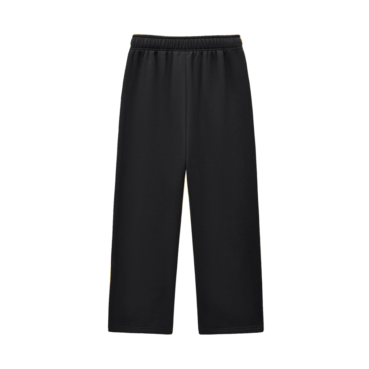 Unisex Contrast-Stitched Fleece Sweatpants in black, alternate angle