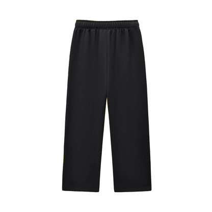Unisex Contrast-Stitched Fleece Sweatpants in black, alternate angle