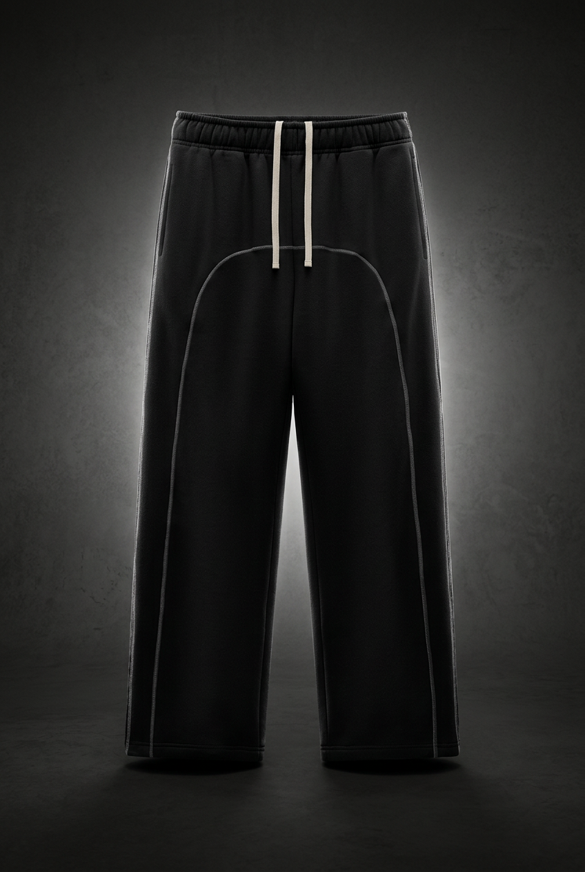 Unisex Contrast-Stitched Fleece Sweatpants