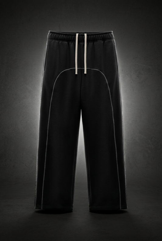 Unisex Contrast-Stitched Fleece Sweatpants