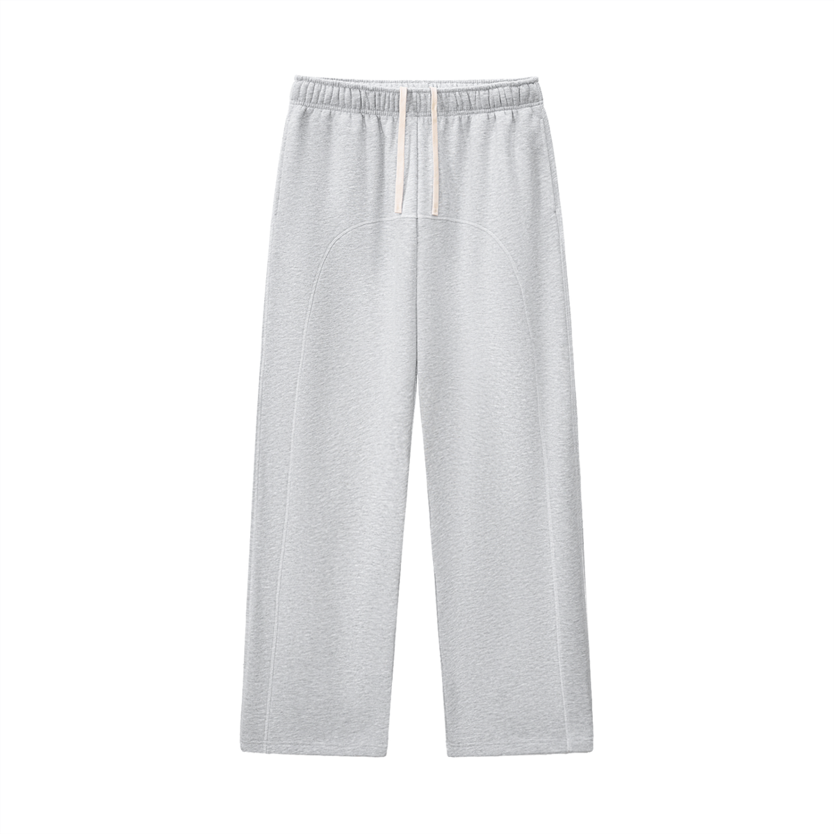 Unisex Contrast-Stitched Fleece Sweatpants in flower gray