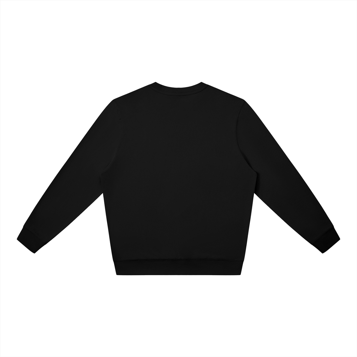 Unisex Cotton Blend Oversized Crewneck Sweatshirt in black, alternate angle