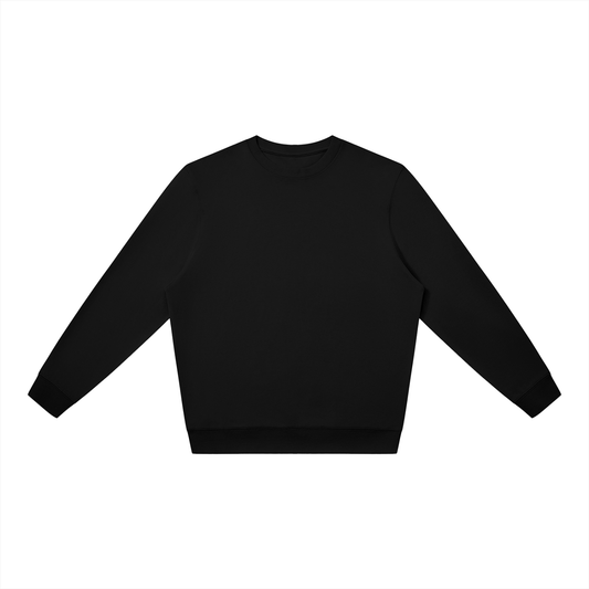 Unisex Cotton Blend Oversized Crewneck Sweatshirt in black