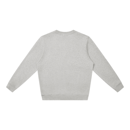 Unisex Cotton Blend Oversized Crewneck Sweatshirt in flower gray, alternate angle
