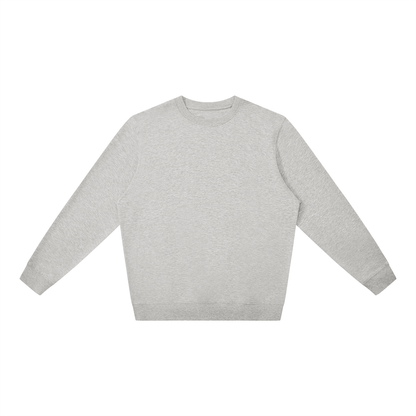 Unisex Cotton Blend Oversized Crewneck Sweatshirt in flower gray