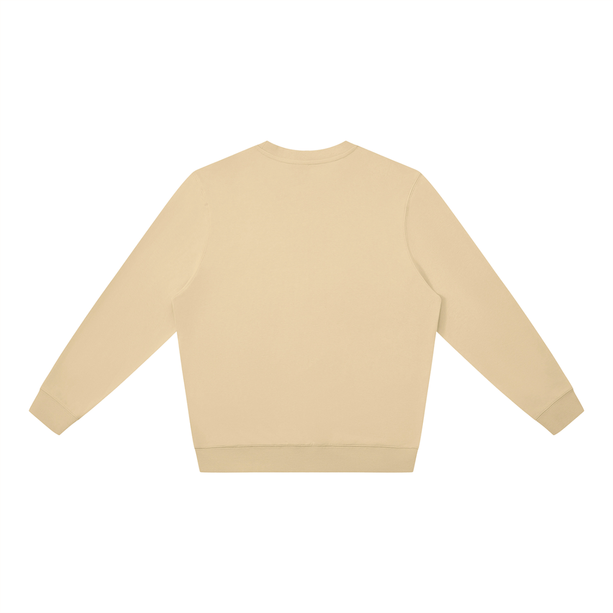 Unisex Cotton Blend Oversized Crewneck Sweatshirt in khaki, alternate angle