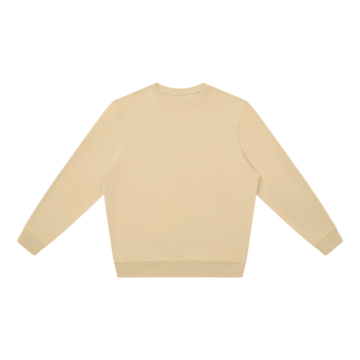 Unisex Cotton Blend Oversized Crewneck Sweatshirt in khaki