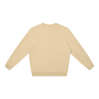 Unisex Cotton Blend Oversized Crewneck Sweatshirt in khaki