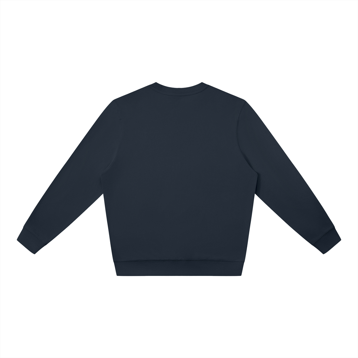 Unisex Cotton Blend Oversized Crewneck Sweatshirt in navy blue, alternate angle