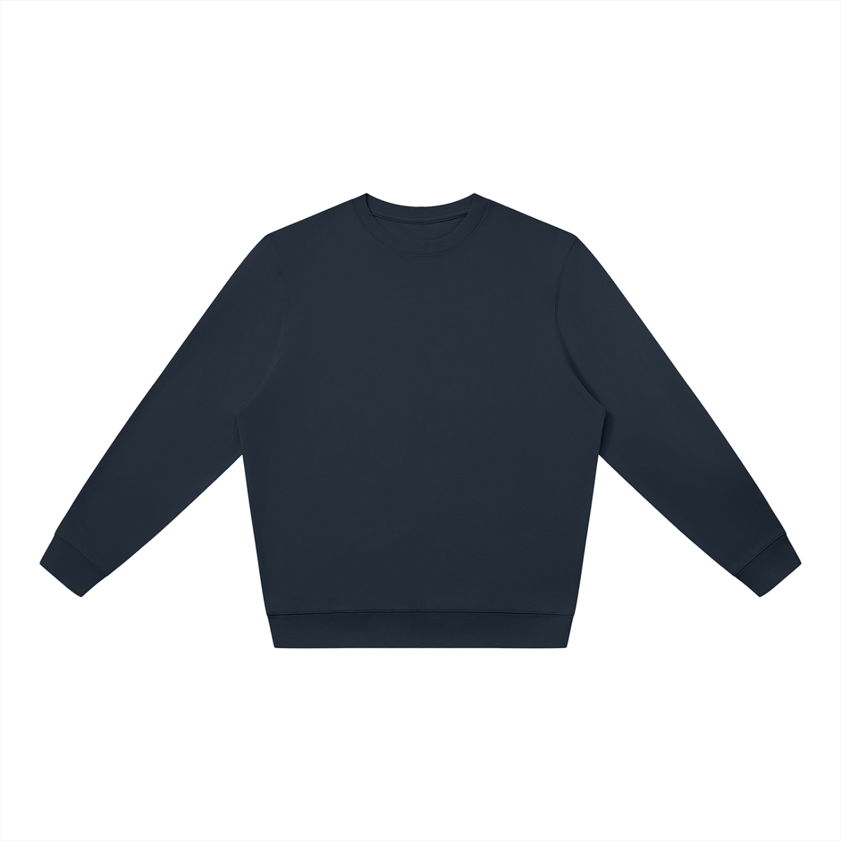 Unisex Cotton Blend Oversized Crewneck Sweatshirt in navy blue