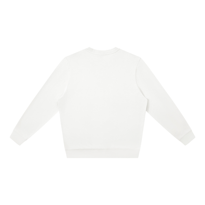 Unisex Cotton Blend Oversized Crewneck Sweatshirt in white, alternate angle