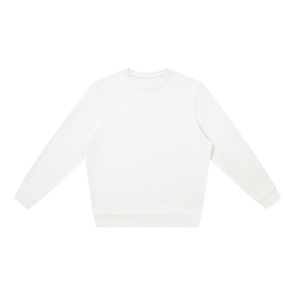 Unisex Cotton Blend Oversized Crewneck Sweatshirt in white