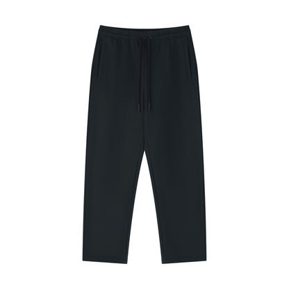 Unisex Cotton Blend Straight Leg Sweatpants in black