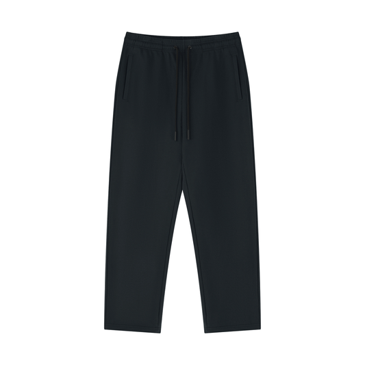 Unisex Cotton Blend Straight Leg Sweatpants in black