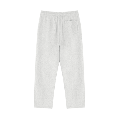 Unisex Cotton Blend Straight Leg Sweatpants in flower gray, alternate angle