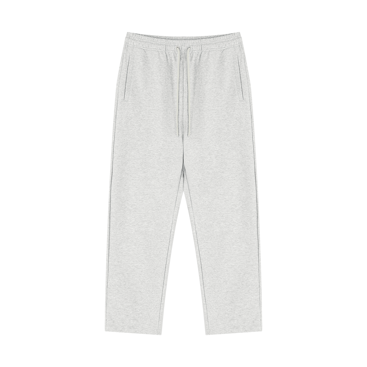 Unisex Cotton Blend Straight Leg Sweatpants in flower gray