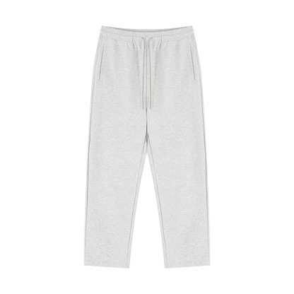 Unisex Cotton Blend Straight Leg Sweatpants in flower gray