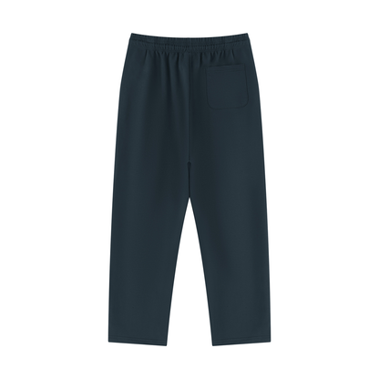Unisex Cotton Blend Straight Leg Sweatpants in navy blue, alternate angle