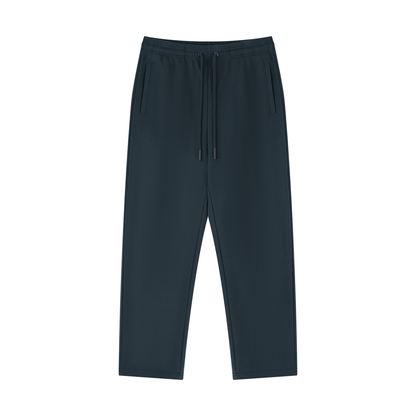 Unisex Cotton Blend Straight Leg Sweatpants in navy blue