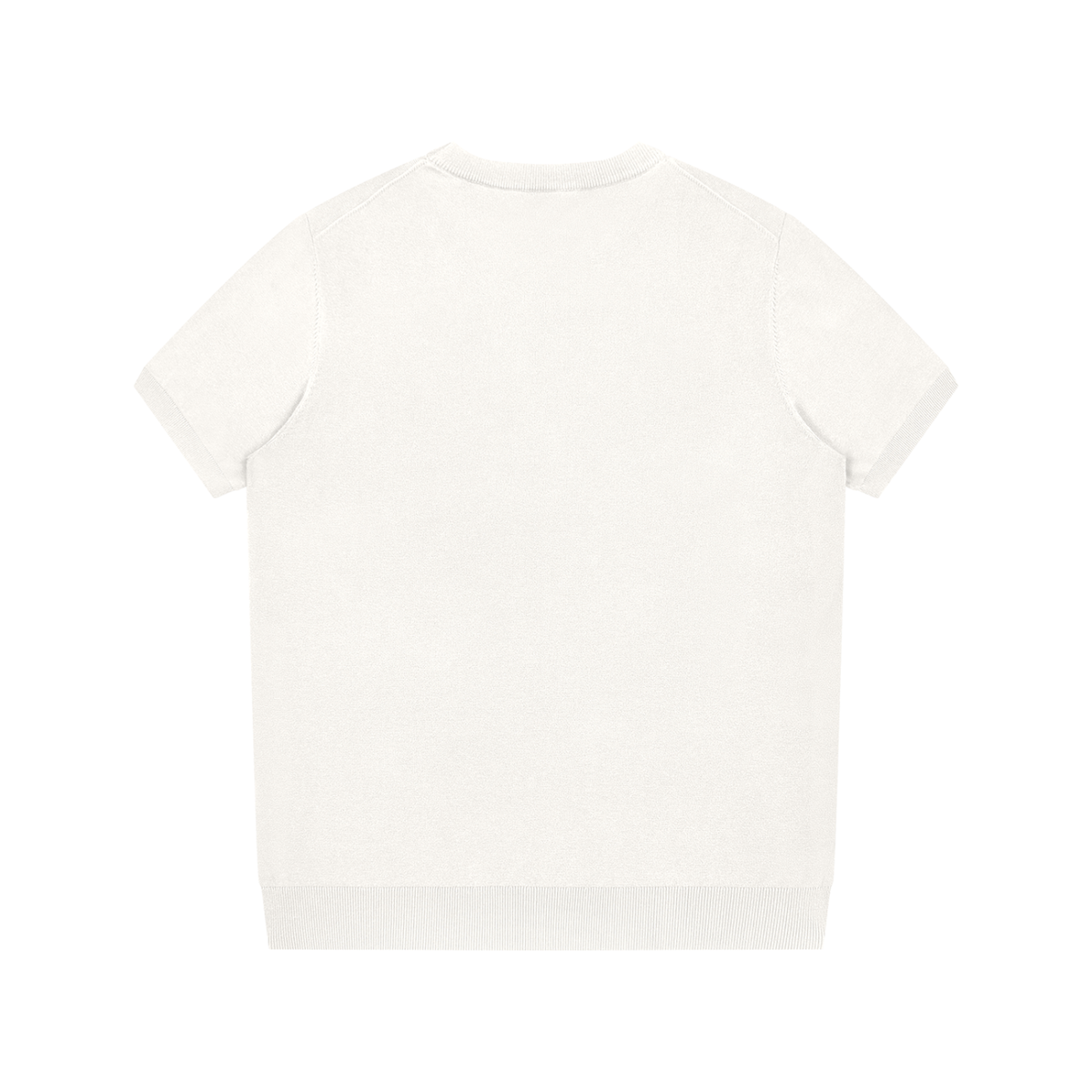 Unisex Crewneck Knit T-Shirt in beige, alternate angle