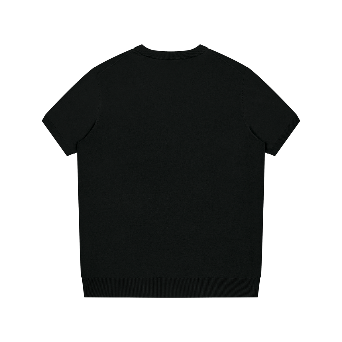 Unisex Crewneck Knit T-Shirt in black, alternate angle
