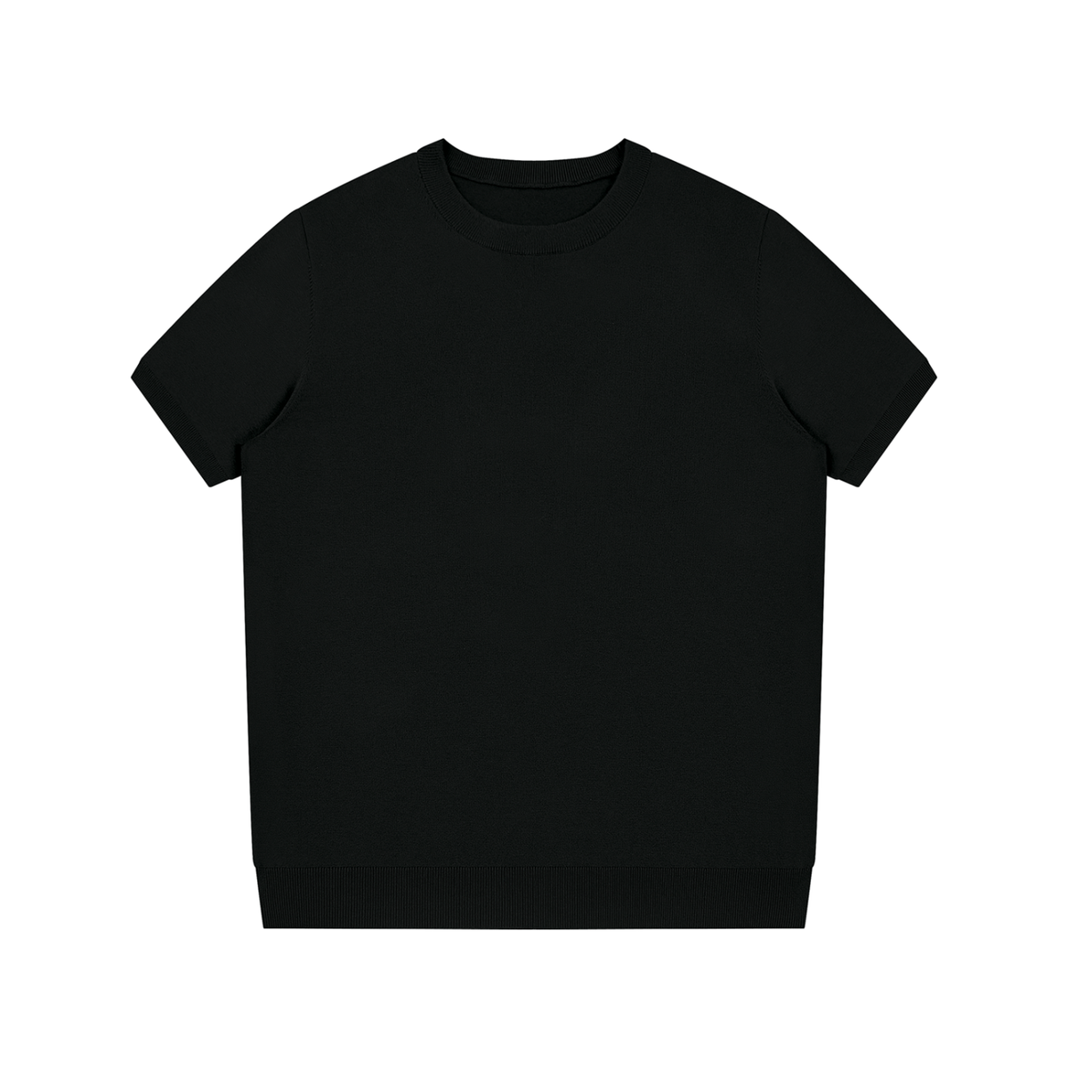 Unisex Crewneck Knit T-Shirt in black