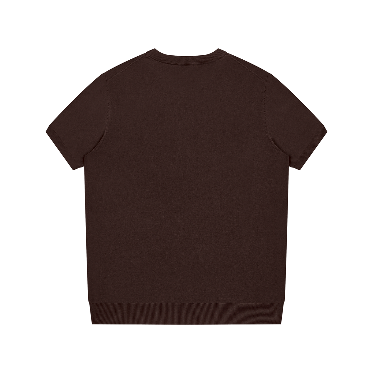 Unisex Crewneck Knit T-Shirt in brown, alternate angle