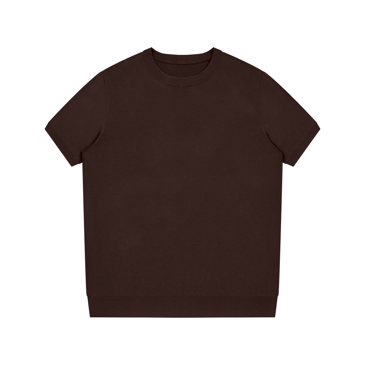Unisex Crewneck Knit T-Shirt in brown