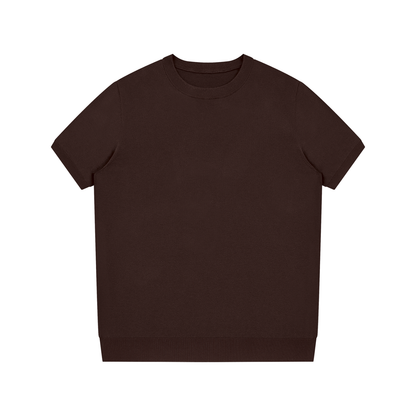 Unisex Crewneck Knit T-Shirt in brown