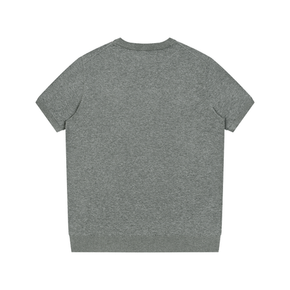 Unisex Crewneck Knit T-Shirt in flower gray, alternate angle