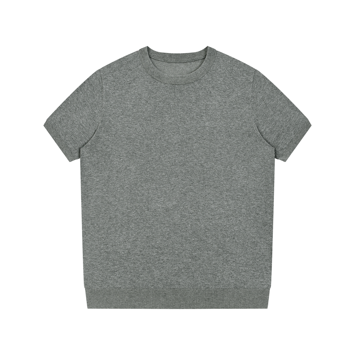 Unisex Crewneck Knit T-Shirt in flower gray