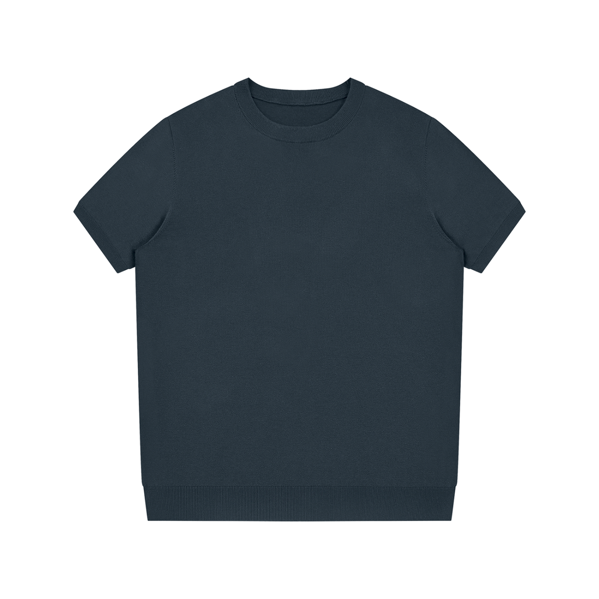 Unisex Crewneck Knit T-Shirt in gray blue