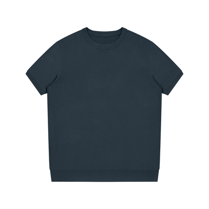 Unisex Crewneck Knit T-Shirt in gray blue