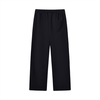 Unisex Curved Stripe Straight Sweatpants in black, alternate angle
